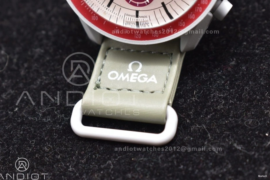 Swatch Strap Mission Moonwatch Omega to Quartz Pluto Nylon x Bioceramic on 0319